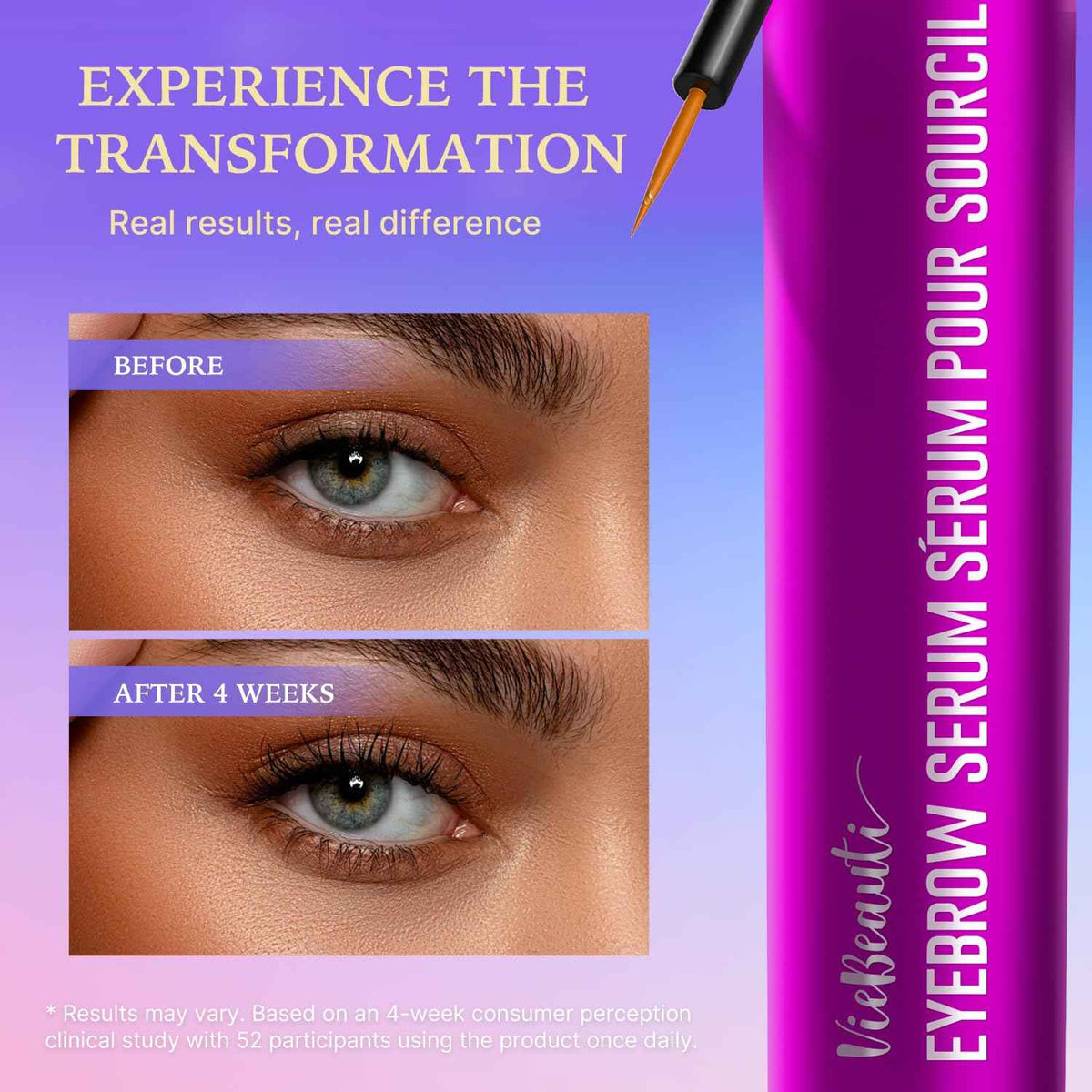 Premium Eyelash Serum and Eyebrow Enhancer by VieBeauti, Lash boost Serum for Fuller and Thicker Lashes & Brows (3ML) 🍁 All In One Marketplace Canada