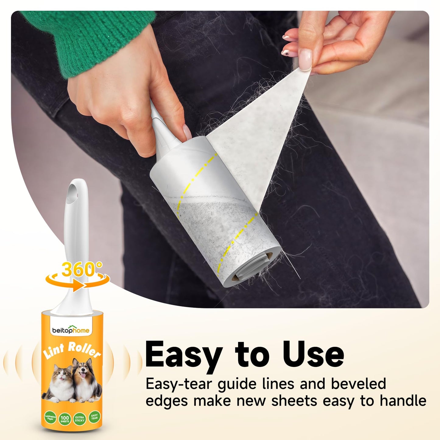 Lint Roller for Pet Hair Extra Sticky, 800 Sheets with 4 Durable Handles and Strong Paper Refills, Pet Hair Roller for Dogs and Cats, Lint Remover for Clothes, Carpet, and Furniture 🍁 All In One Marketplace Canada