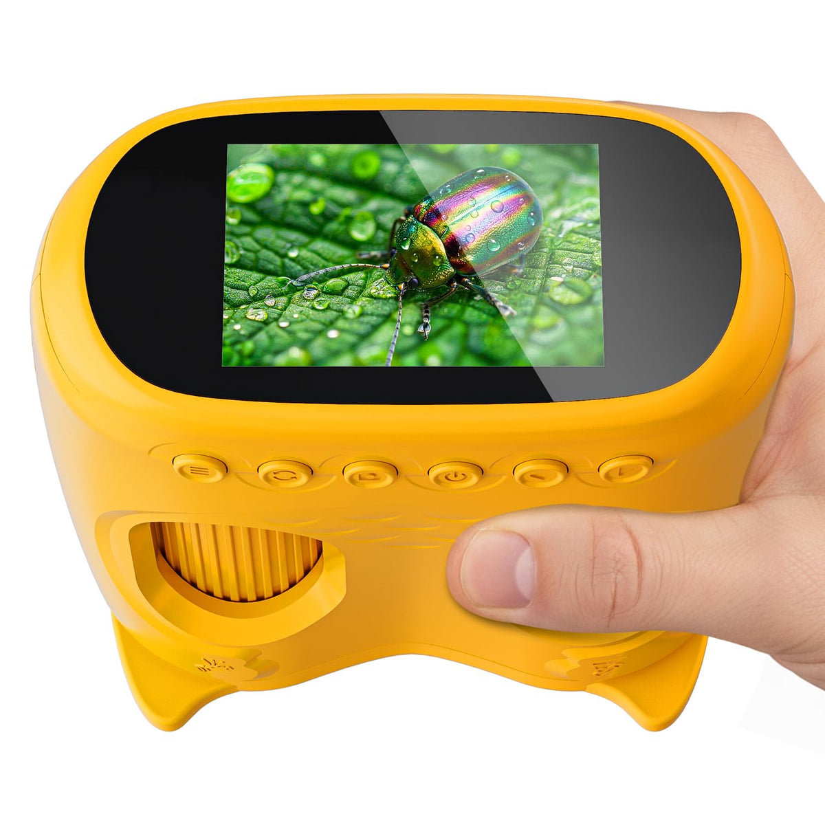 Temodu 2-in-1 Kids Microscope Telescope, 2.0" 1000X Digital Microscope for Kids, HD Portable Education Telescope for Kids Birthday Festival Gift, Science Fun Toys for Children Age 4-12 (Yellow) 🍁 All In One Marketplace Canada