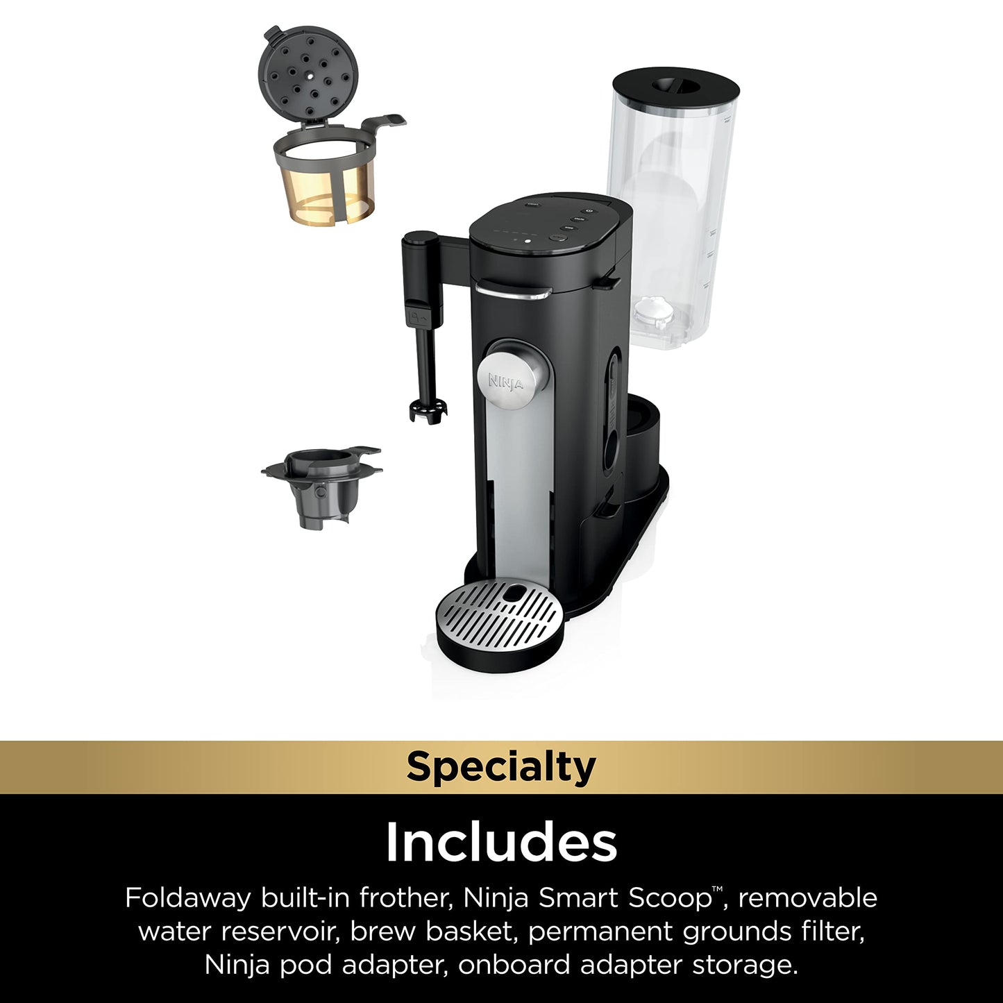 Ninja | Coffee Maker | Single Serve |Brew with Coffee Pods & Grounds| Compatible with K-Cup Coffee Pods | 4 Brew Styles, up to 24oz Cup Sizes & 56oz Removable Reservoir | Black | PB051C 🍁 All In One Marketplace Canada