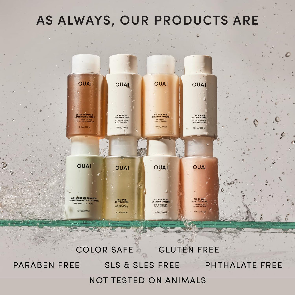 OUAI Fine Shampoo and Conditioner Set - Sulfate Free Shampoo and Conditioner for Women & Men - Made with Keratin, Marshmallow Root, Shea Butter & Avocado Oil - Free of Parabens & Phthalates (10 Fl Oz) 🍁 All In One Marketplace Canada