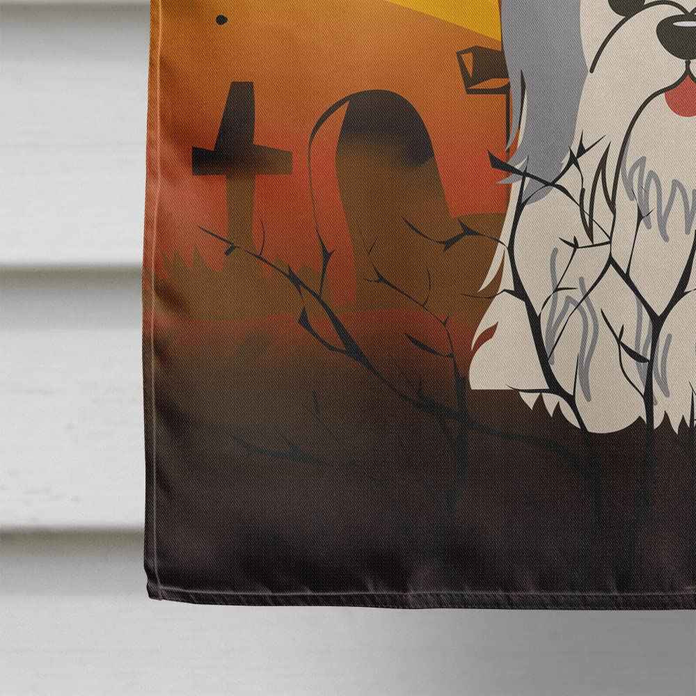 Caroline's Treasures BB4351CHF Halloween Shih Tzu Silver White Flag Canvas House Size, Large, Multicolor