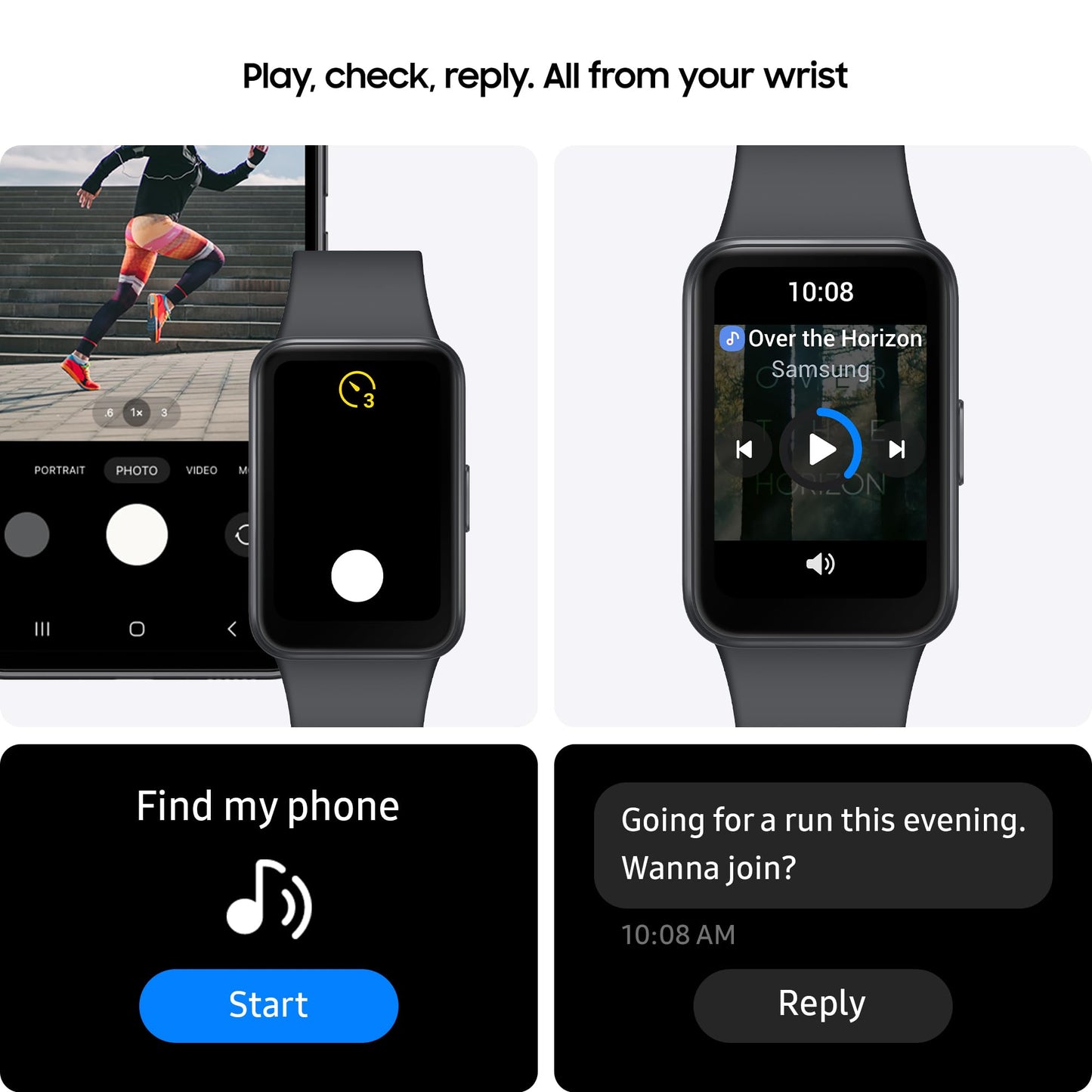 Samsung Galaxy Fit3, 1.6" AMOLED Display, 13 Days Battery Charge, Sleep Monitoring, Fall Detection - Dark Gray (CAD Version & Warranty) 🍁 All In One Marketplace Canada