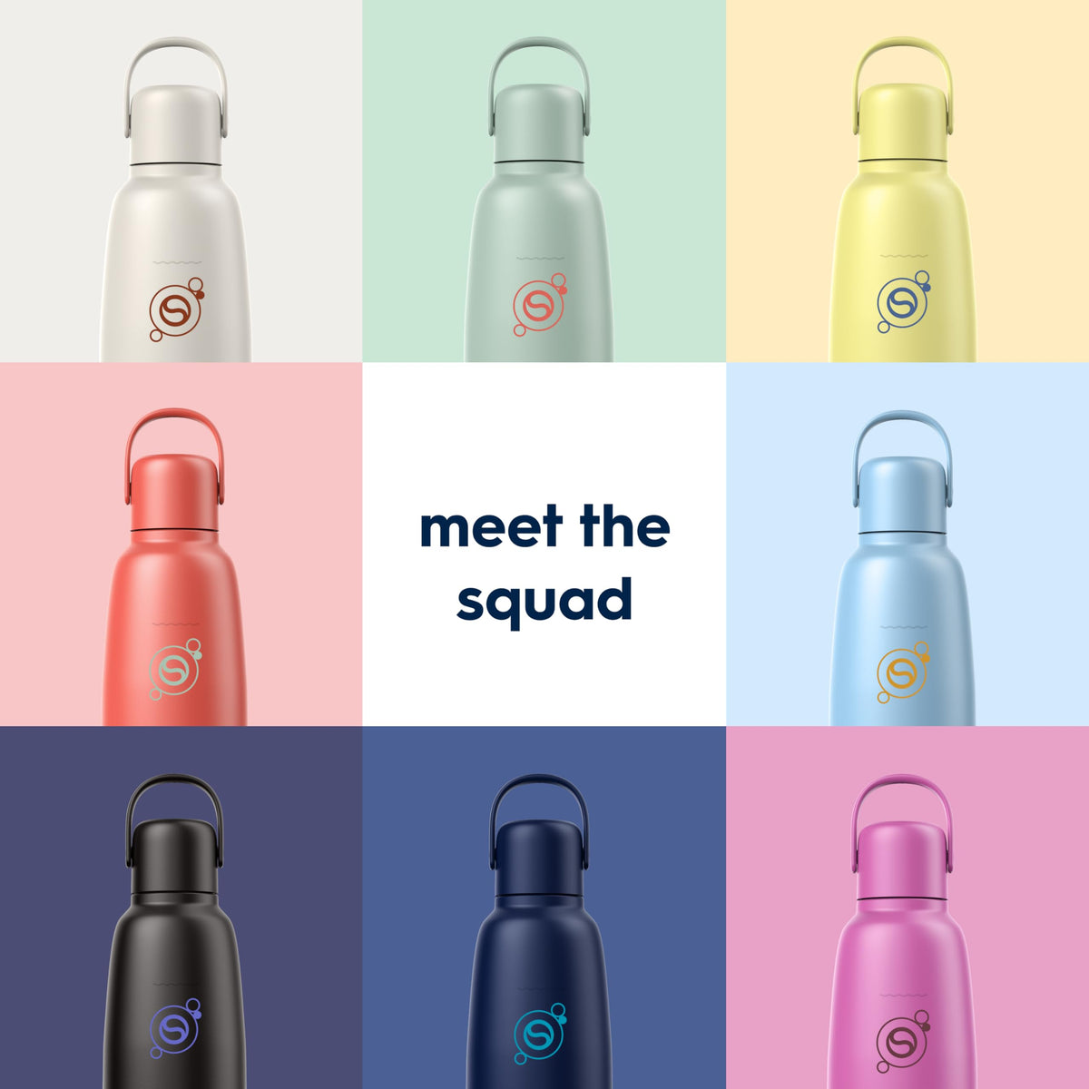 SodaStream - Fizz & Go Cool Bottle | Stainless Steel Carbonating Water Bottle | Keeps Drinks Cold 12 Hrs | Cupholder Friendly | Compatible with Pink CO2 cylinder machines | Blueberry color | 0.9L 🍁 All In One Marketplace Canada