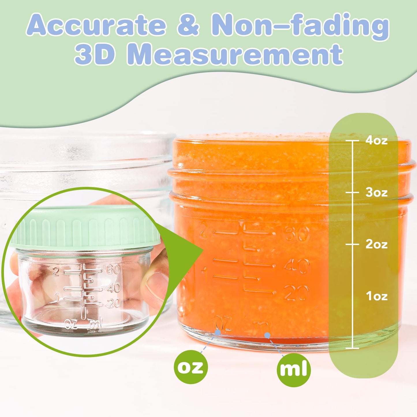 8 Pack Glass Baby Food Storage Containers, 4 oz Leakproof Baby Food Jars with Lids, Small Glass Food Containers for Infant Baby Food, Freezer & Microwave Safe, BPA Free 🍁 All In One Marketplace Canada
