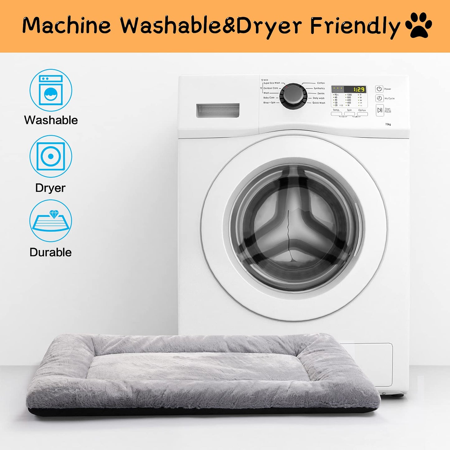 VERZEY Medium/Large Dog Bed Mat Crate Pad, 36" Metal Crates Fit, Ultra-Soft, Machine Washable & Anti-Slip Kennel Mat, Cozy Sleeping Mat for Medium/Large Dogs, Gray, 36L x 23W x 1H Inches 🍁 All In One Marketplace Canada