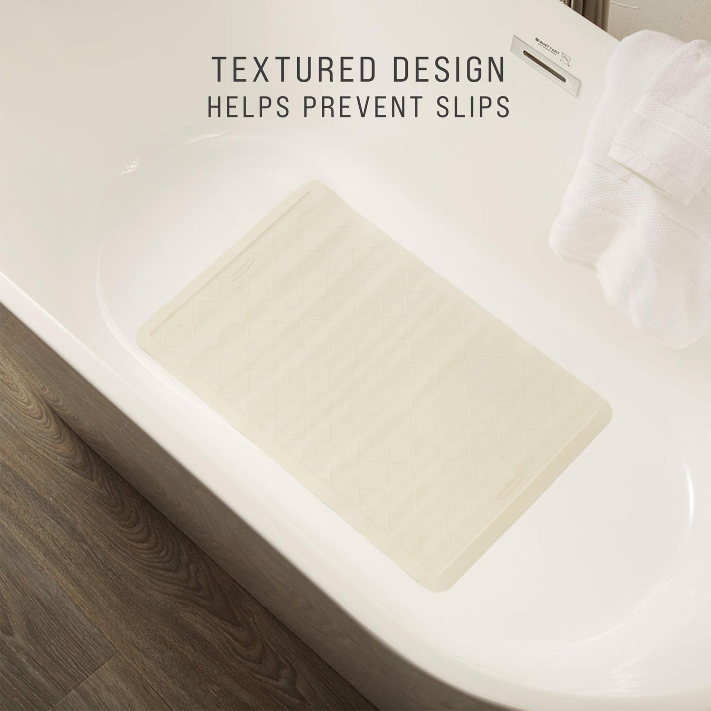 Rubbermaid Commercial Products Bath Tub and Shower Mat | Medium - 14 x 24 in. | White | Machine Washable | Safti-Grip Non-Slip Bathroom Mat with Suction Cups for Home/Hotel/Shower/Bathtub 🍁 All In One Marketplace Canada