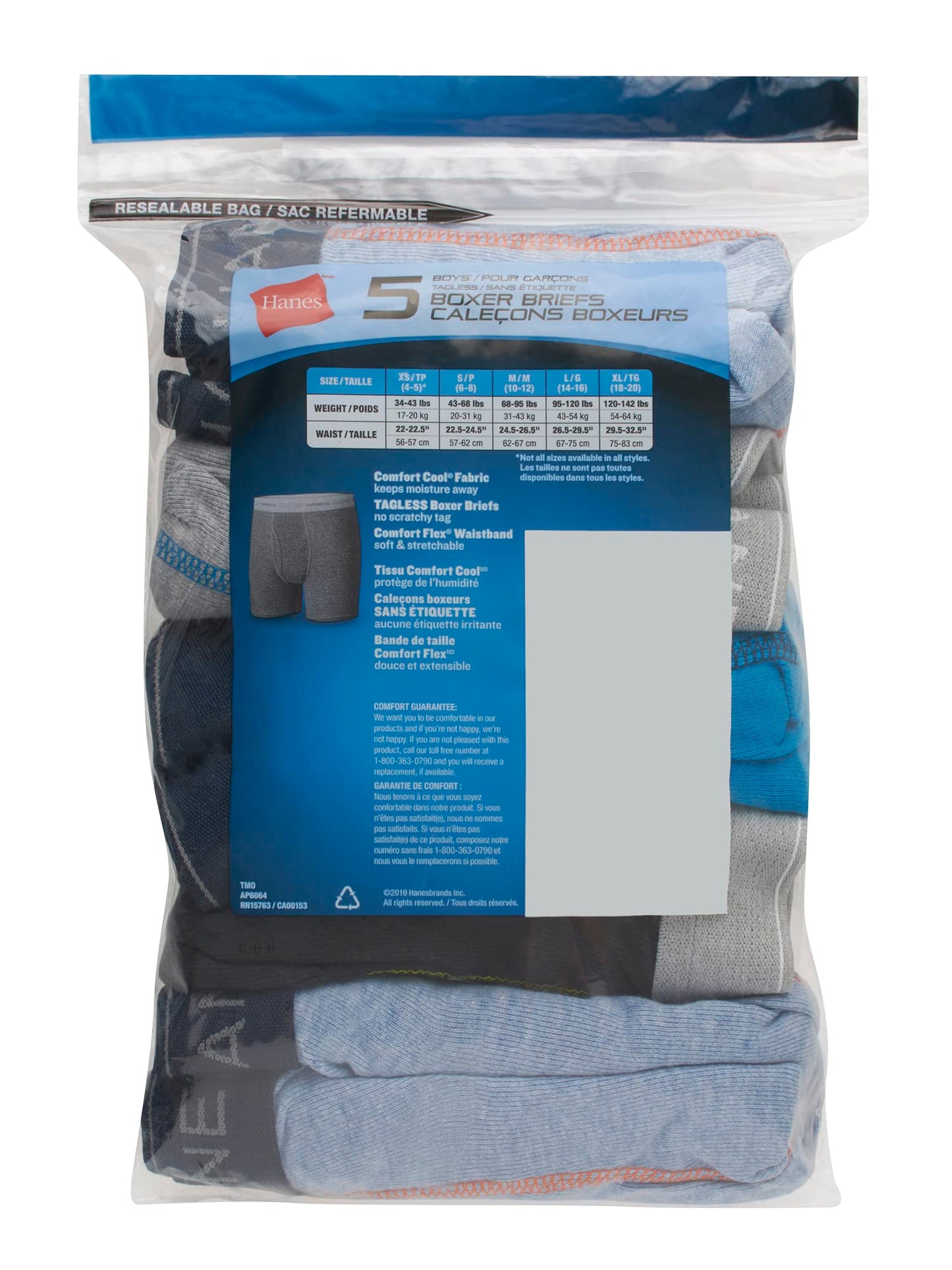Hanes boys 5 Pack Breathable Boxer Briefs, Assorted, Large US 🍁 All In One Marketplace Canada