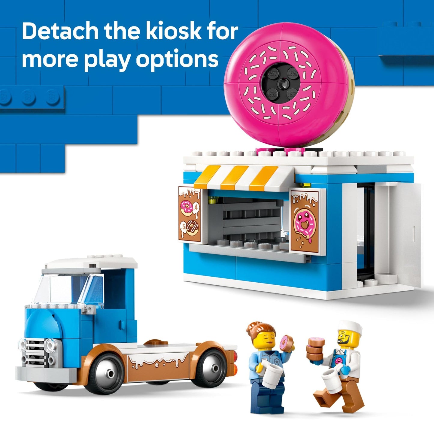 LEGO City Donut Truck Toy - Building Toy for Kids, Boys and Girls, Ages 5+ - Mobile Donut Stand with 2 Minifigures and Other Accessories - Fun Gift Idea for Birthdays and Holidays - 60452 🍁 All In One Marketplace Canada