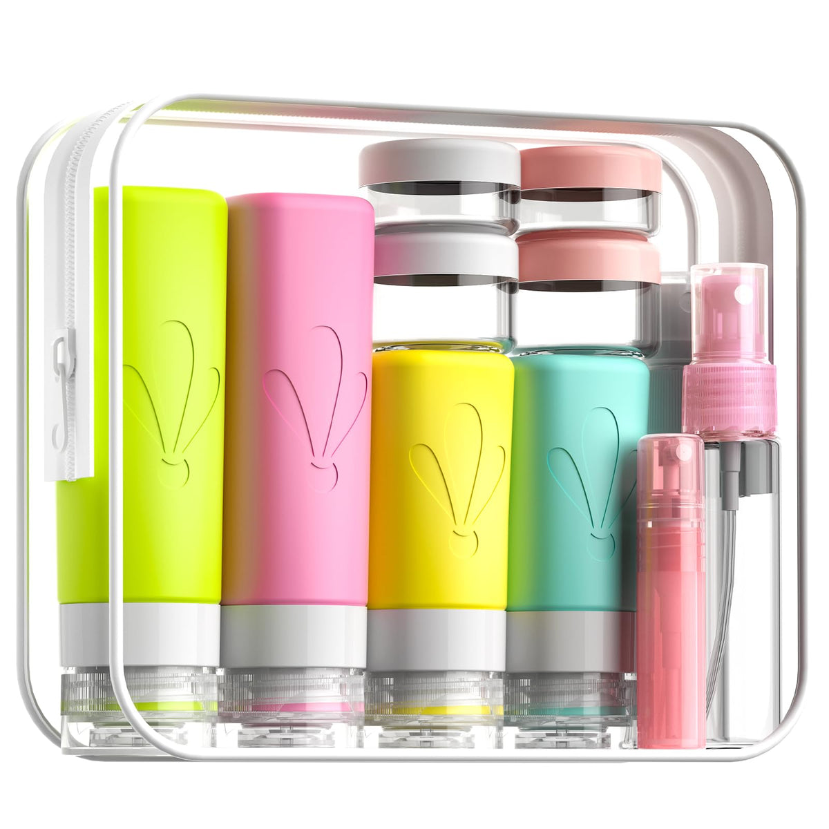 INSFIT 17 Pack Travel Bottles for Toiletries, TSA Approved 90ml 60ml Travel Size Toiletries, BPA Free Leak Proof Squeezable Silicone Tubes Travel Essentials for Shampoo Conditioner Lotion Soap 🍁 All In One Marketplace Canada