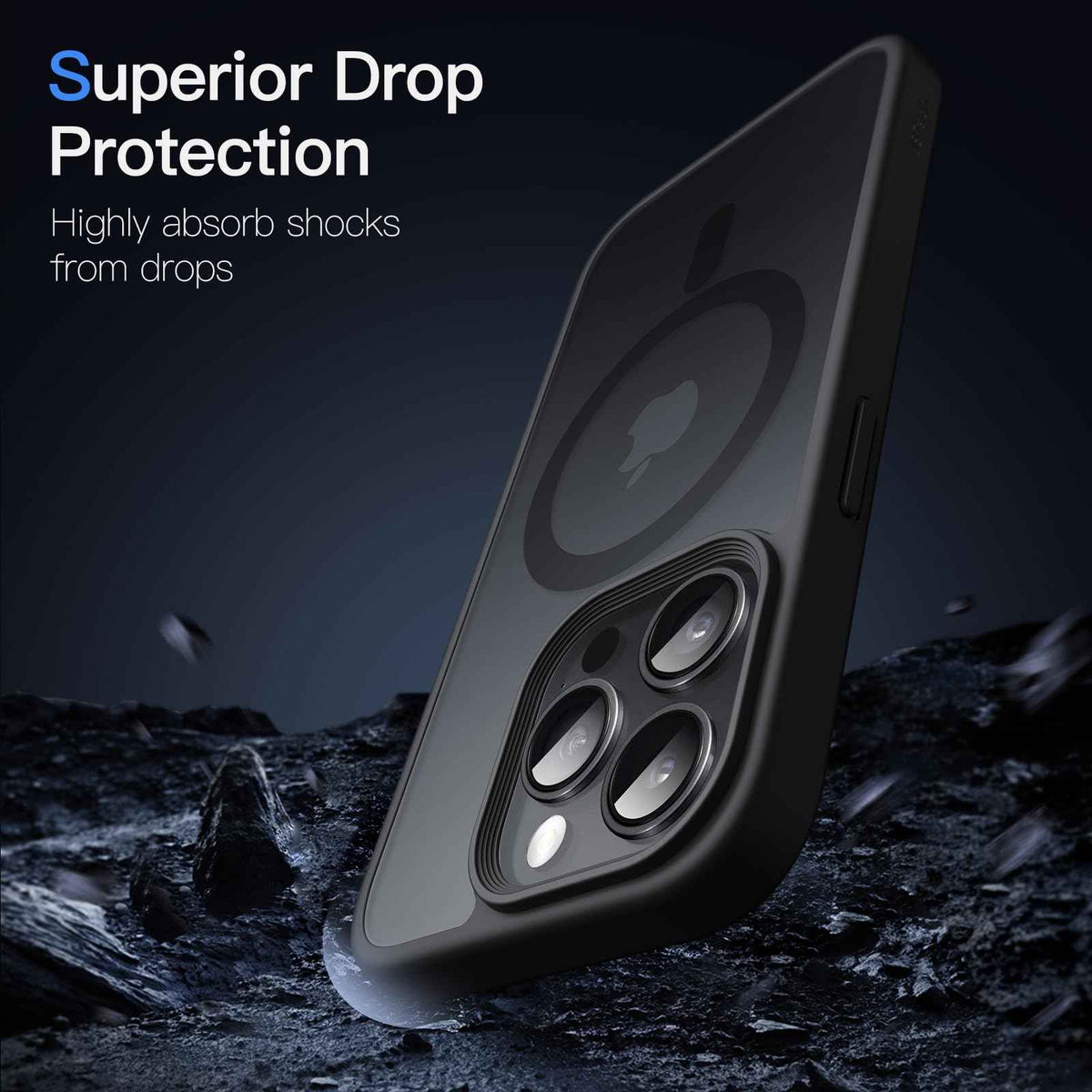 JETech Magnetic Case for iPhone 15 Pro 6.1-Inch Compatible with MagSafe, Translucent Matte Back Slim Shockproof Phone Cover (Black) 🍁 All In One Marketplace Canada