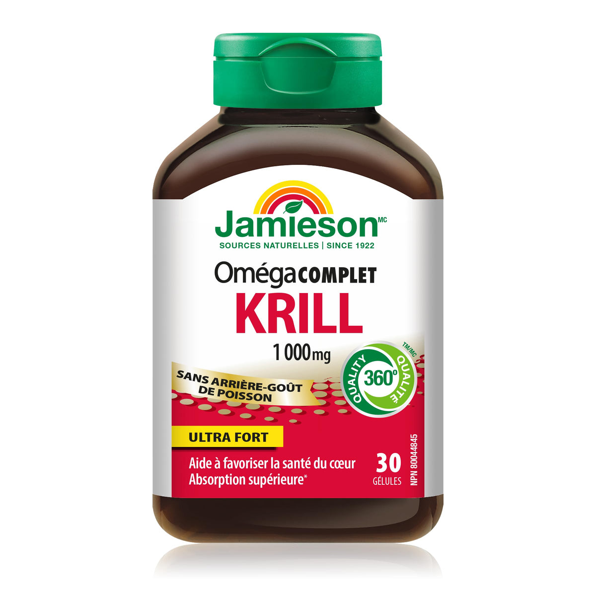 Jamieson Omega Complete Pure Krill Oil, 1000 mg, 30 Softgels, No Fishy Aftertaste, Supports Heart Health, High Potency, Provides Superior Absorption. With Antarctic Krill Oil, Proudly Canadian 🍁 All In One Marketplace Canada