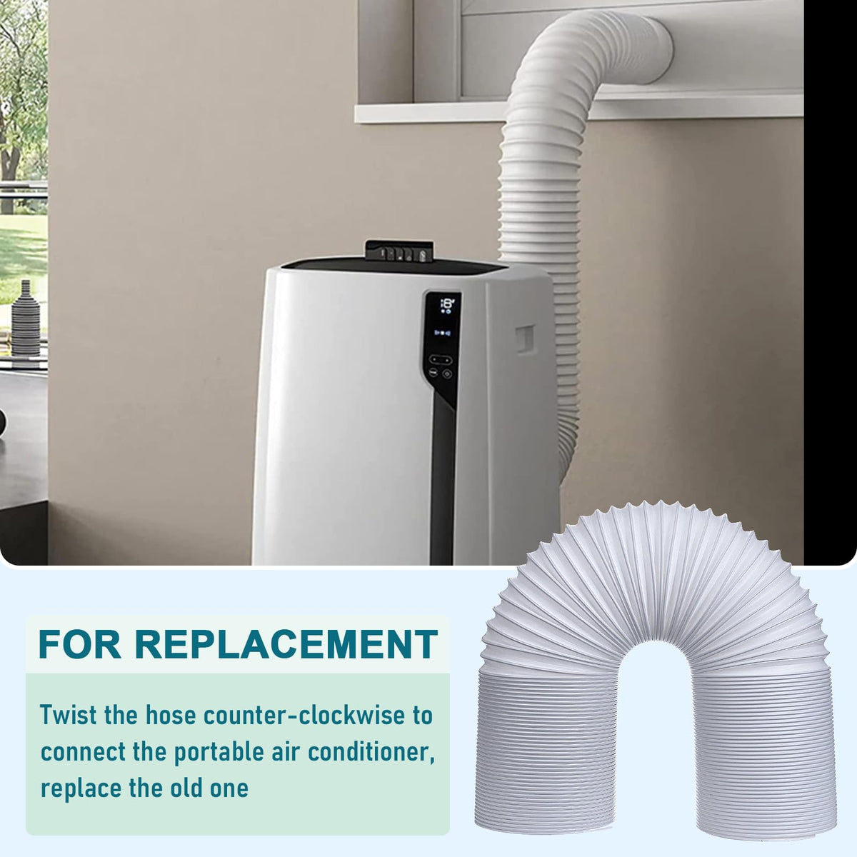 Portable Air Conditioner Hose with 5.9" Diameter & 80" Length Anti-Clockwise Thread, Universal Portable AC Exhaust Hose Air Conditioner Parts & Accessories 🍁 All In One Marketplace Canada
