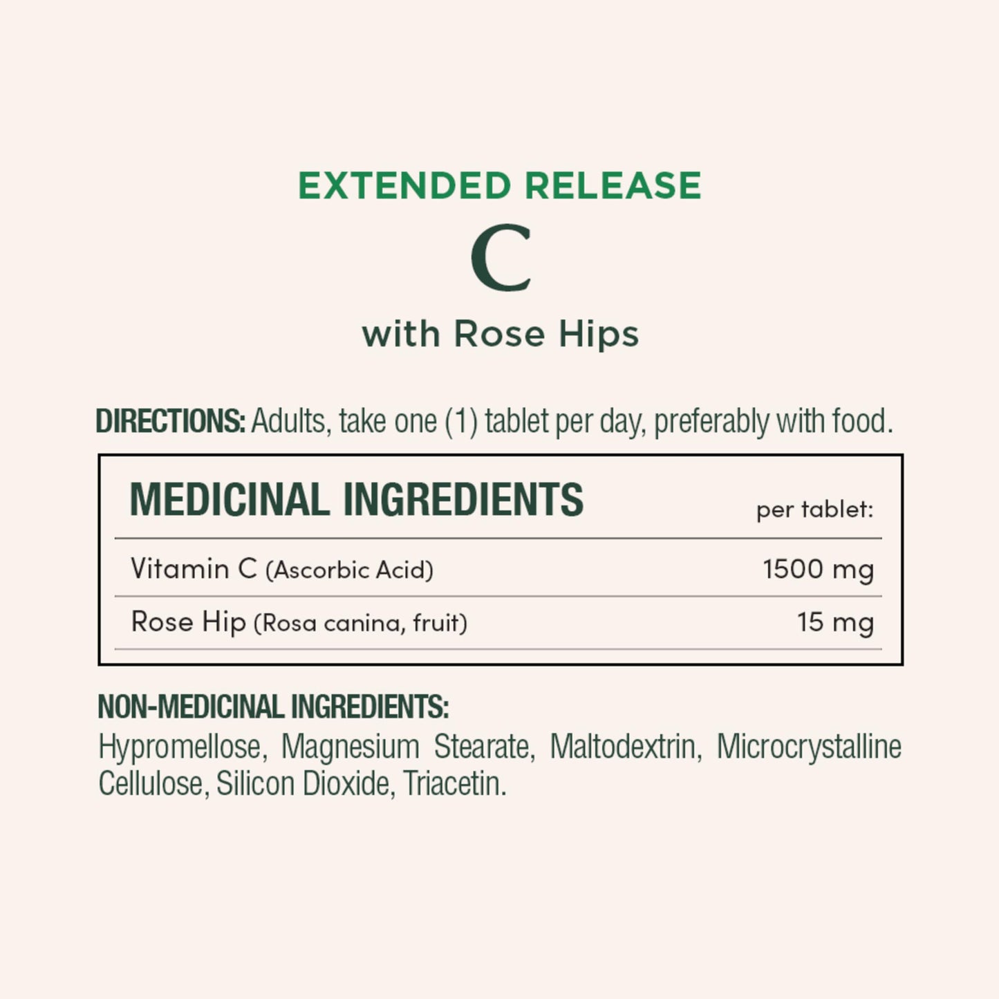 NATURE'S BOUNTY Vitamin C With Rose Hips, 1500 mg, Extended Release, Helps Maintain Immune Function, Coated Tablets, 192.7 g 🍁 All In One Marketplace Canada