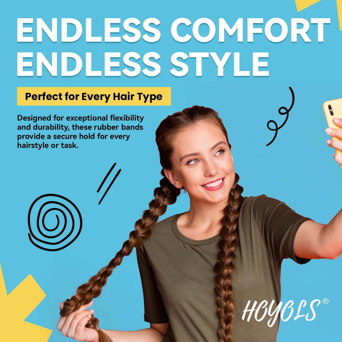 Hoyols Clear Hair Elastics 1500pcs, Strong Hold Small Mini Rubber Bands, No Damage No Crease Ponytail & Braids for Kids, Thick & Durable 🍁 All In One Marketplace Canada