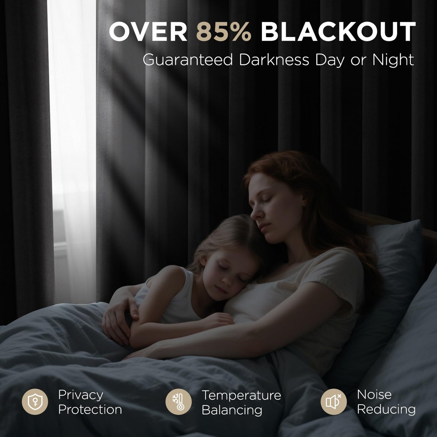 Joydeco Blackout Curtains 63 Inchs Long 52 Wide Black Out Curtains 2 Panels, Thermal Insulated Long Curtain& Drapes, Room Darkening Grommet Drapes for Living Bedroom Window (W52 x L63 Inch, Black) 🍁 All In One Marketplace Canada