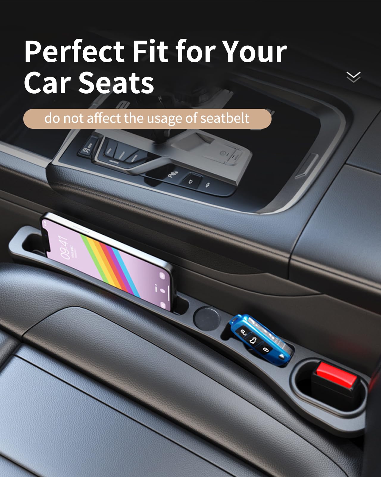 MBERFITU 2 Pack Car Seat Gap Filler Organizer, PU Leather Seat Crevice Blocker Fill The Gap Between Seat and Center Console Stop Things from Dropping (Updated Version) 🍁 All In One Marketplace Canada
