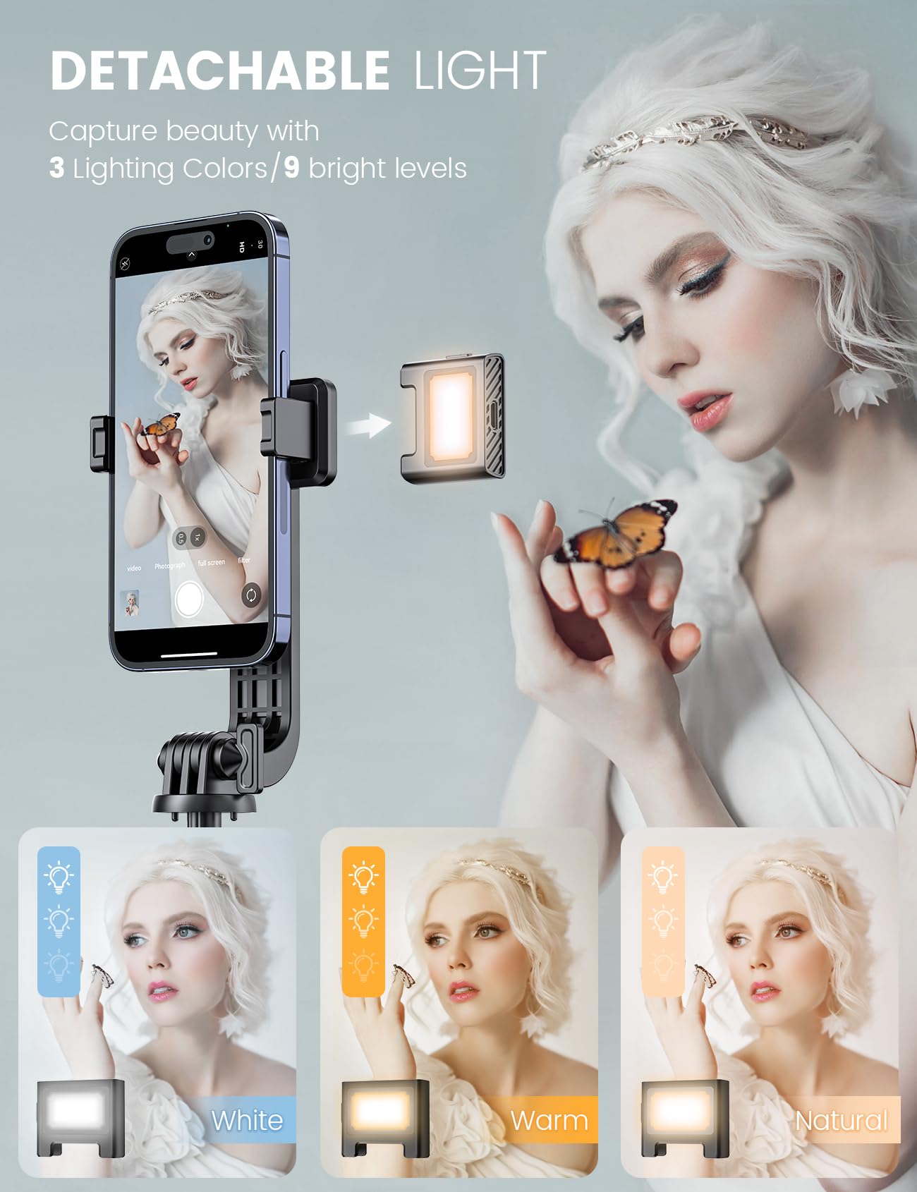 ANXRE Selfie Stick Tripod with Fill Light and Stable Base, Extendable Phone Tripod with Detachable Wireless Remote, 50" Travel Stand for Cell Phone Film & Vlog Compatible with iPhone Android Gopro 🍁 All In One Marketplace Canada