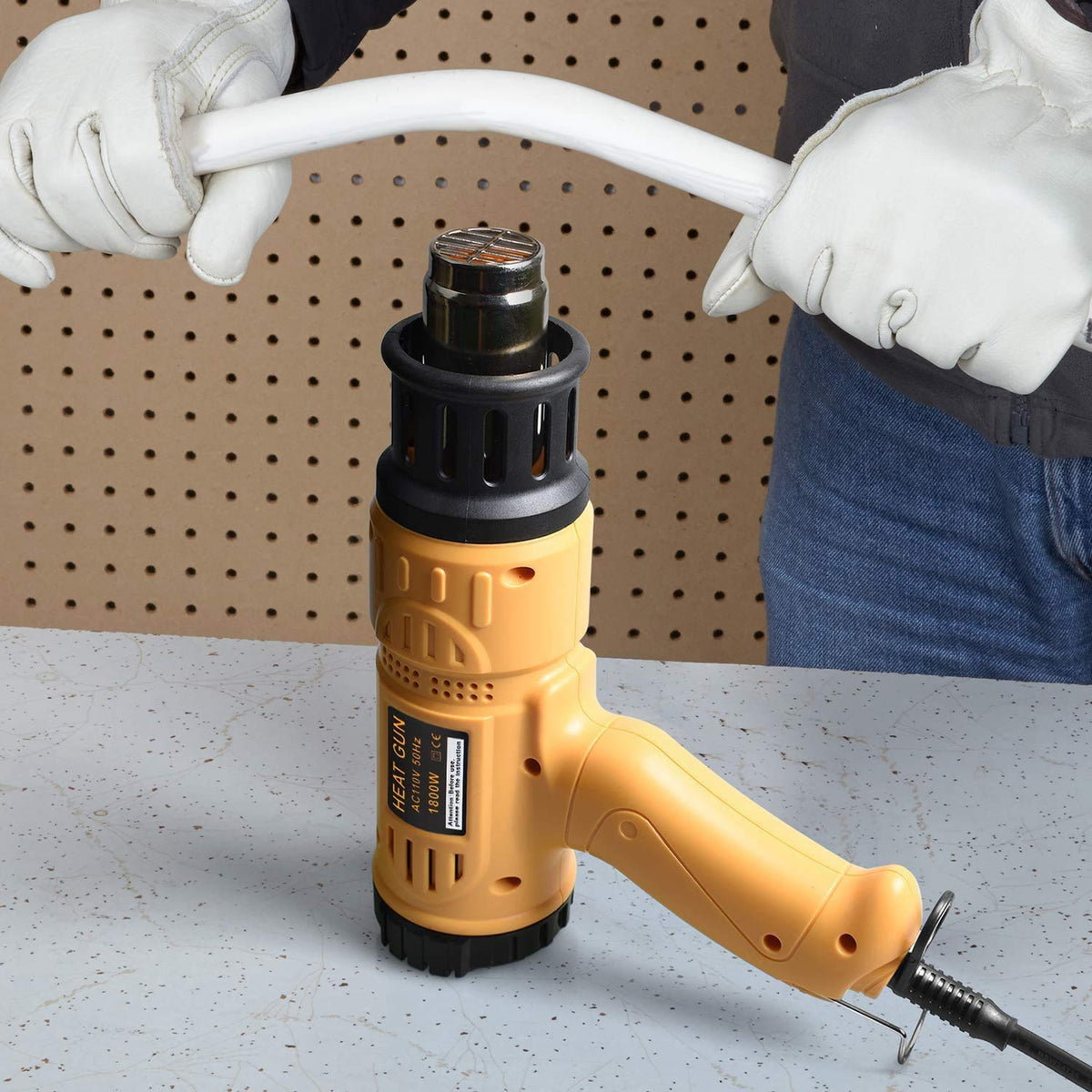 SEEKONE Heat Gun 1800W 122℉-1202℉（50℃- 650℃）Fast Heating Heavy Duty Hot Air Gun Kit Variable Temperature Control Overheat Protection with 4 Nozzles for Crafts, Shrinking PVC, Stripping Paint(5.2FT) 🍁 All In One Marketplace Canada