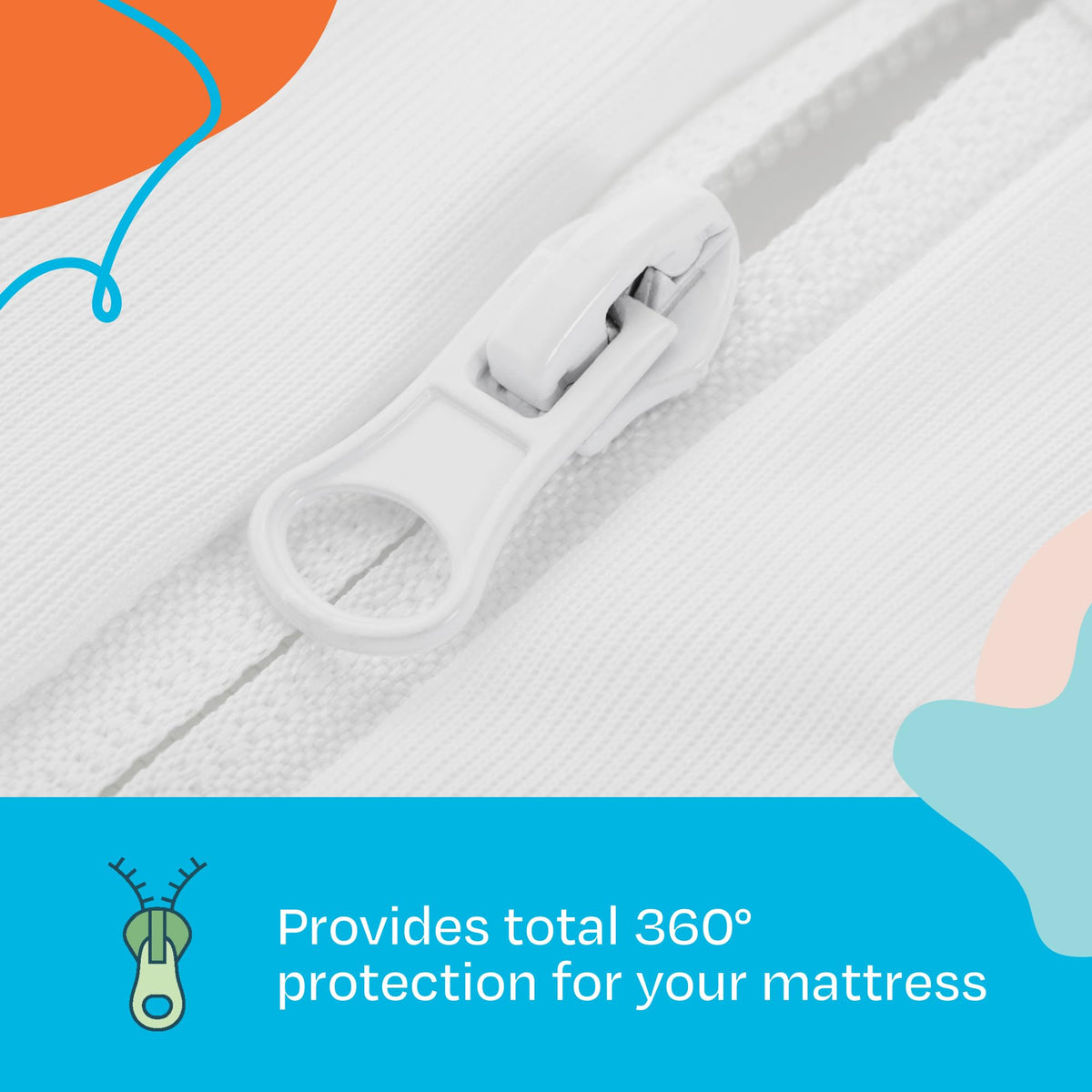 LINENSPA Zippered Encasement Waterproof, Dust Mite Proof, Bed Bug Proof, Hypoallergenic Breathable Mattress Protector - Full Size , White 🍁 All In One Marketplace Canada
