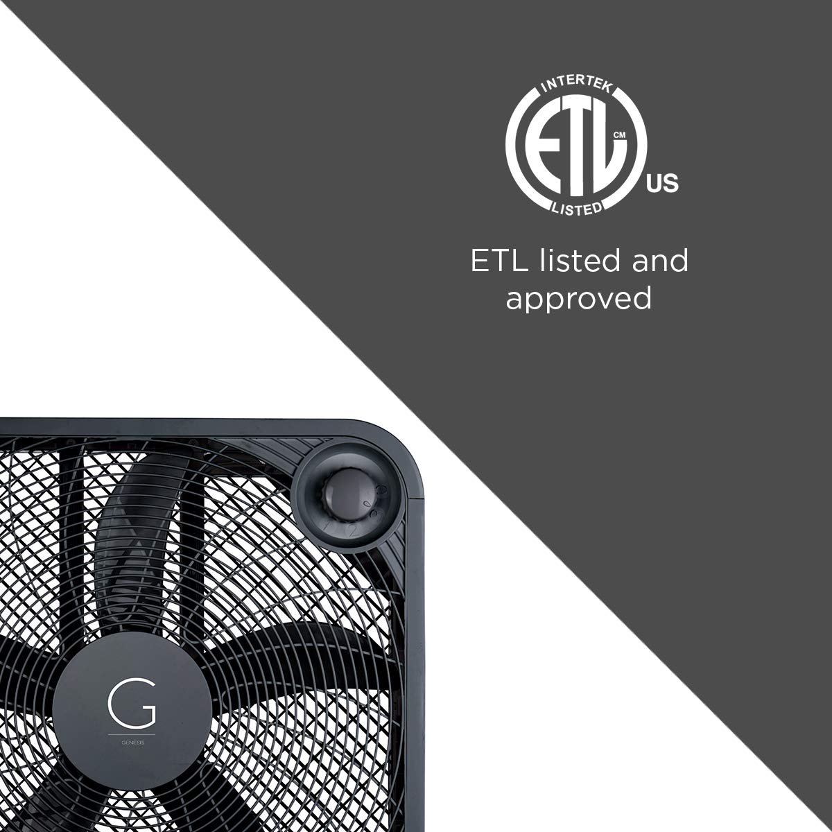 Genesis 20" Box Fan, 3 Settings, Max Cooling Technology, Carry Handle, Black (G20BOX-BLK) 🍁 All In One Marketplace Canada
