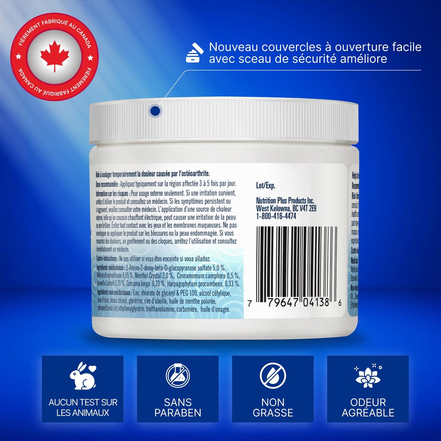 Cooling Arthritis Pain Relief Cream – Non-Greasy & Fast Absorbing Joint Cream with Glucosamine, MSM, Turmeric, Camphor & Menthol. For Joints, Muscles, Hands, Knees, Neck & Back. Made in Canada. 🍁 All In One Marketplace Canada