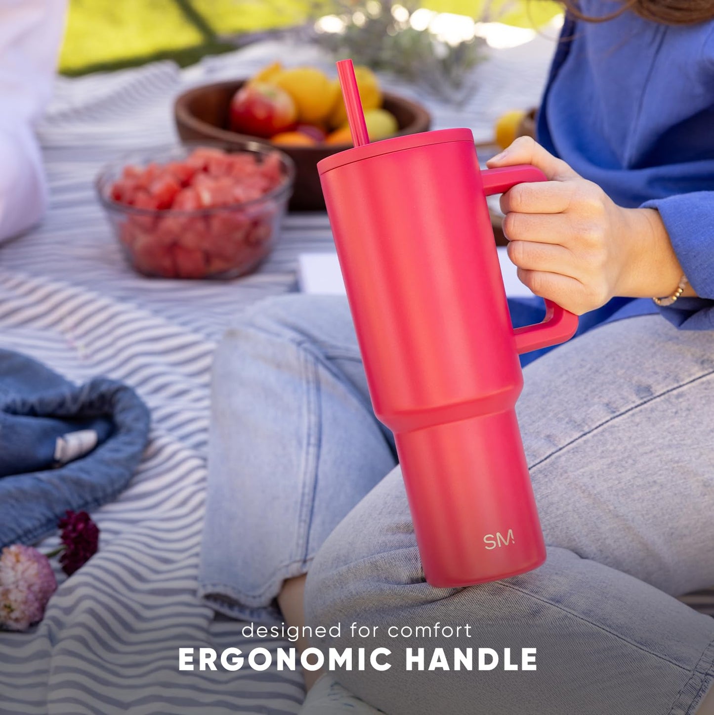 Simple Modern Tumbler with Handle and Straw | 40oz | Green 🍁 All In One Marketplace Canada