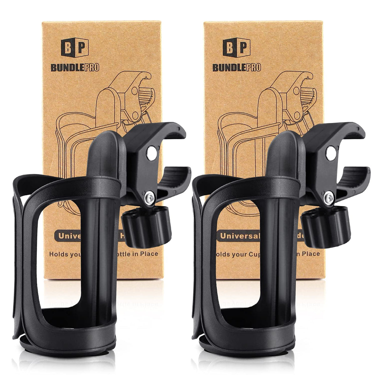 Pack of 2 Stroller Drink Holders, Universal Cup Holder for Bikes, Trolleys or Walkers 🍁 All In One Marketplace Canada