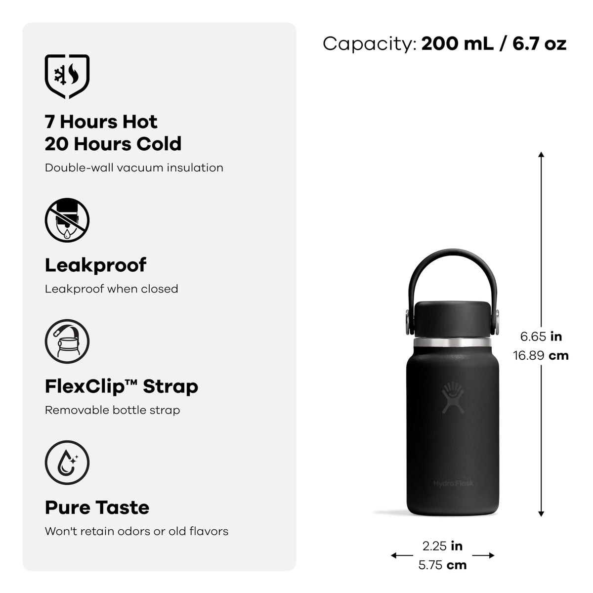 Hydro Flask Micro Bottle - Insulated Mini Leak Proof Flask for Purse or Pocket in 6.7 Oz Cloud Pink 🍁 All In One Marketplace Canada