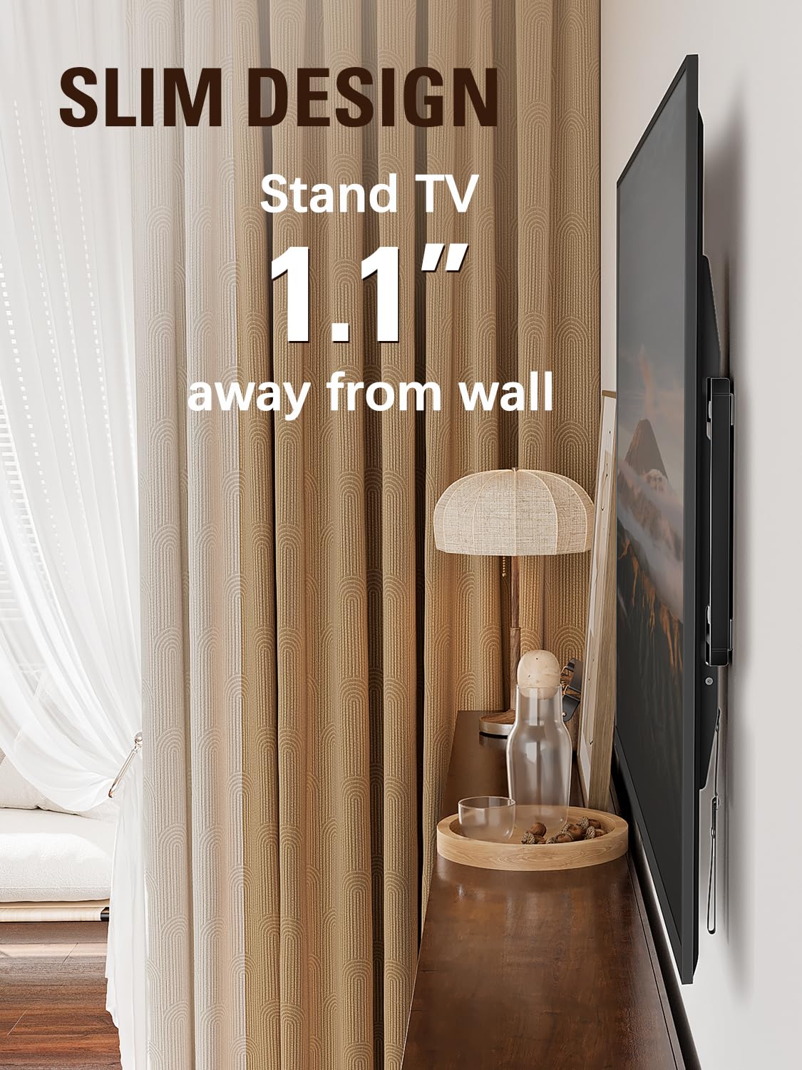 Mounting Dream Fixed TV Mount Low Profile for Most of 42-84 Inches TV Low Profile TV Wall Mount fits 16" 18" 24" Wood Studs up to VESA 600 x 400mm and 132 LBS, Ultra Slim and Space Saving MD2163-K 🍁 All In One Marketplace Canada