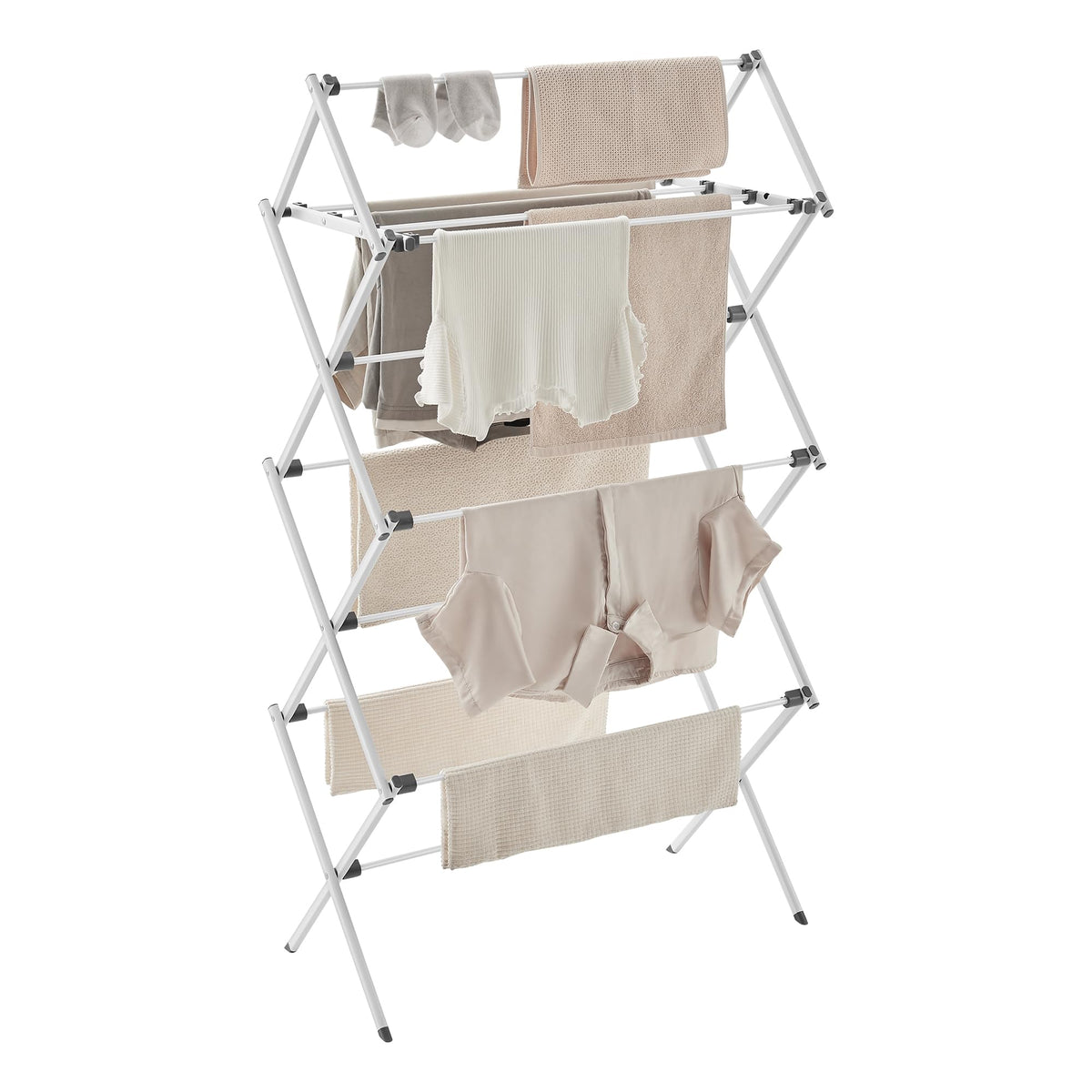SONGMICS Foldable Clothes Drying Rack, Laundry Drying Rack, Clothes Airer, Steel Frame, 37 x 75 x 135.1 cm, Easy Assembly, Indoor Outdoor Use, White ULLR771W01 🍁 All In One Marketplace Canada