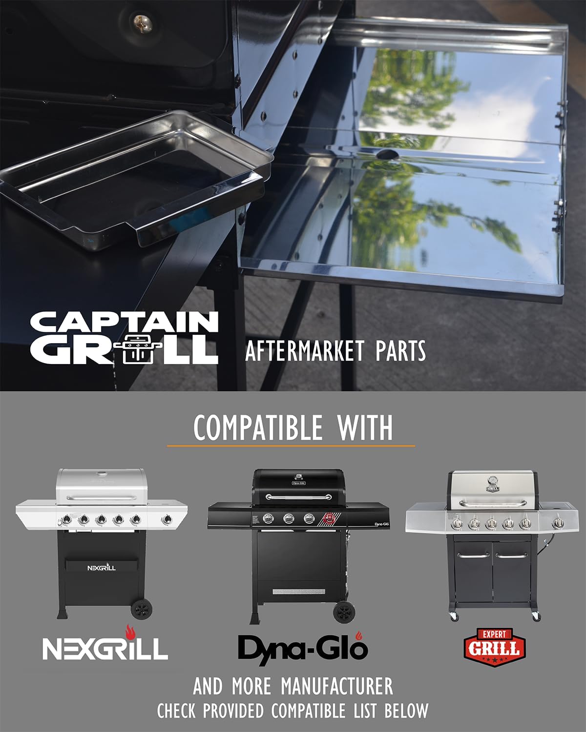 Grease Tray with Catch Pan - Adjustable Drip Pan for Gas Grill Models from Dyna Glo, Nexgrill, Expert Grill, Kenmore, BHG and More - Stainless Steel Grill Replacement Parts(Width 24"-30") 🍁 All In One Marketplace Canada