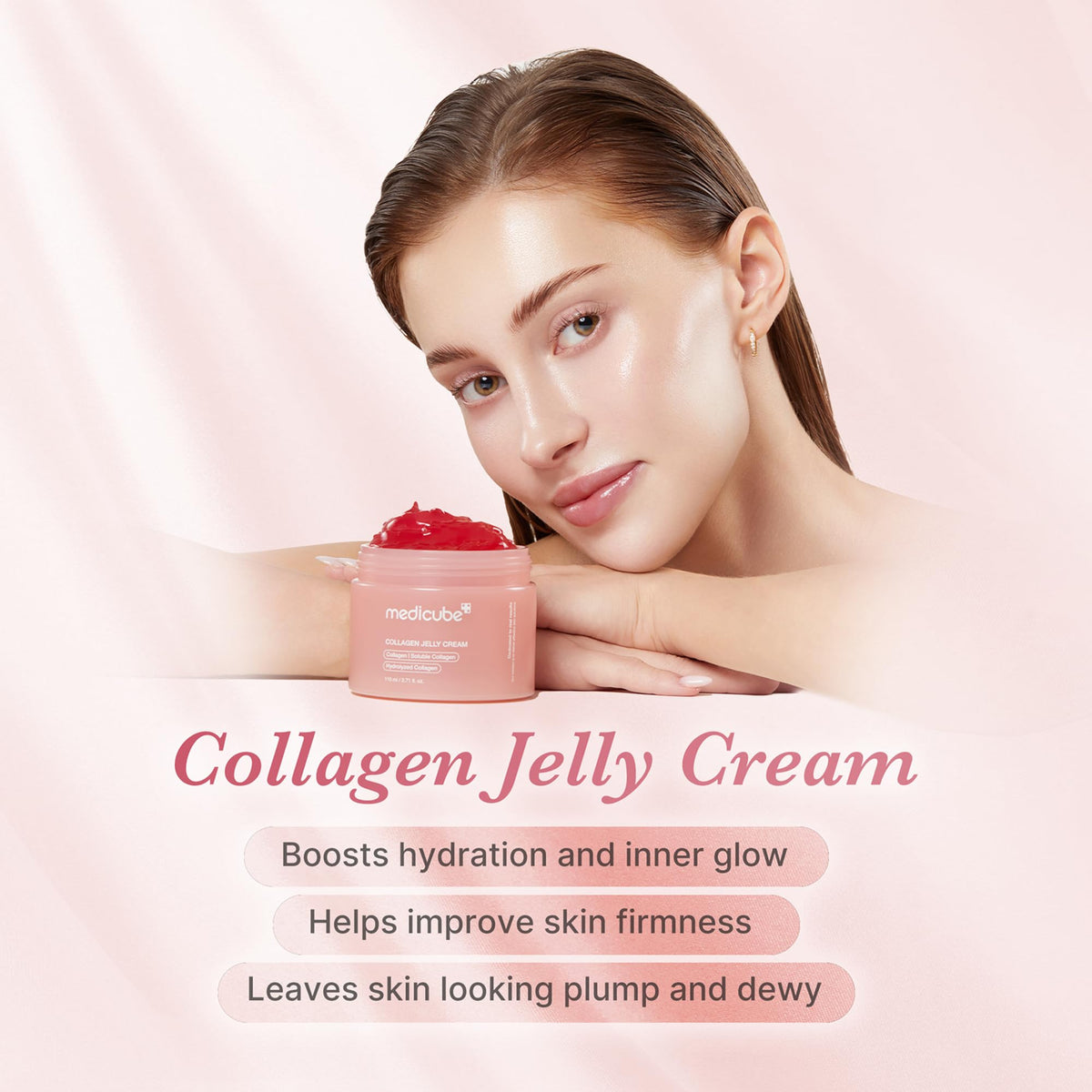 medicube Collagen Jelly Cream- Niacinamide & Freeze-Dried Hydrolyzed Collagen-Boosts skin barrier hydration & gives 24h Glow & Firmer looking skin | No artificial color, Korean skincare (3.71 fl.oz. 110ml) 🍁 All In One Marketplace Canada