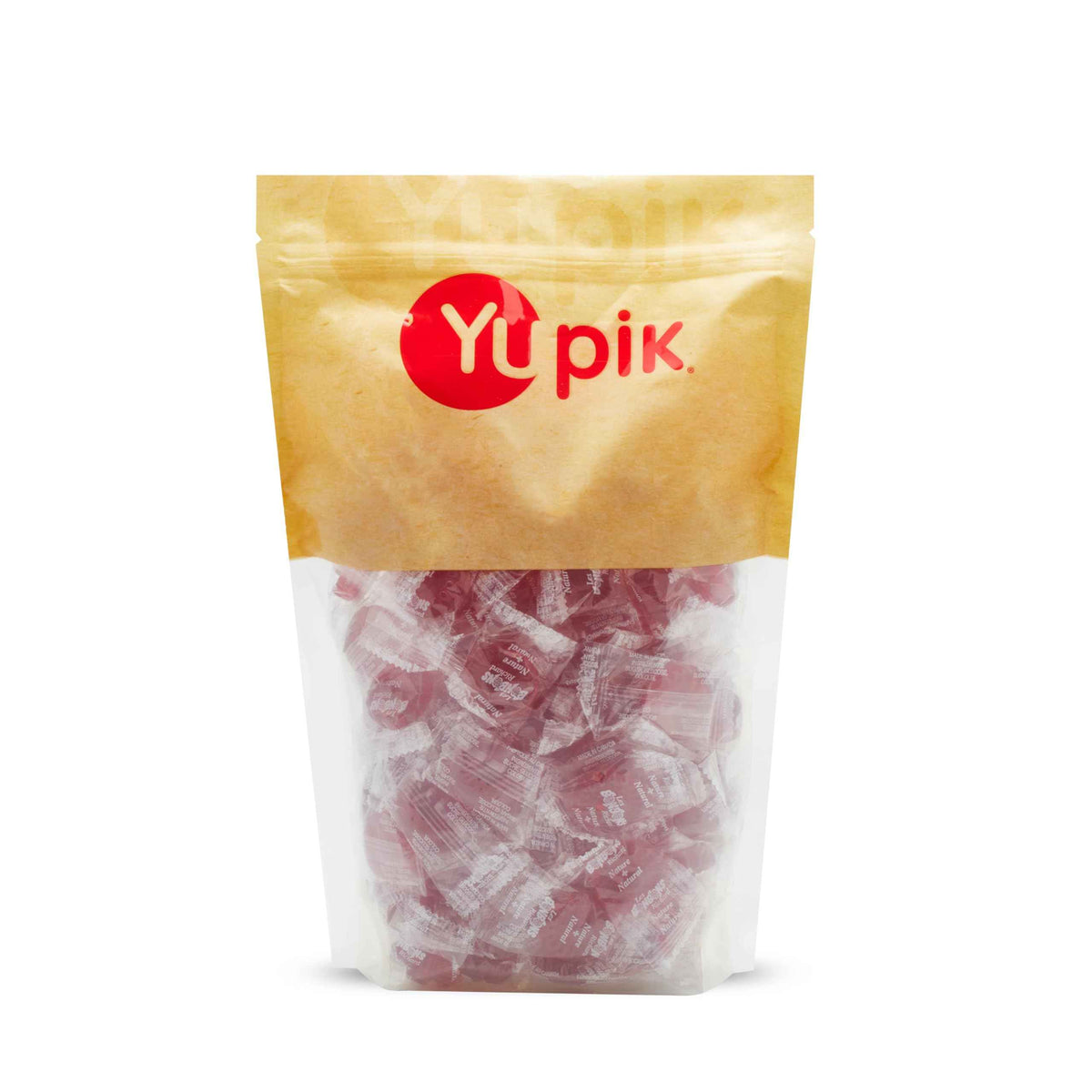 Yupik Original Barley Sugar Candies, 1 kg, Individually Wrapped Bright Red Hard Candies, Fat-Free, Low-Calorie, Perfect for Snacking, Gifting, & Halloween Treats