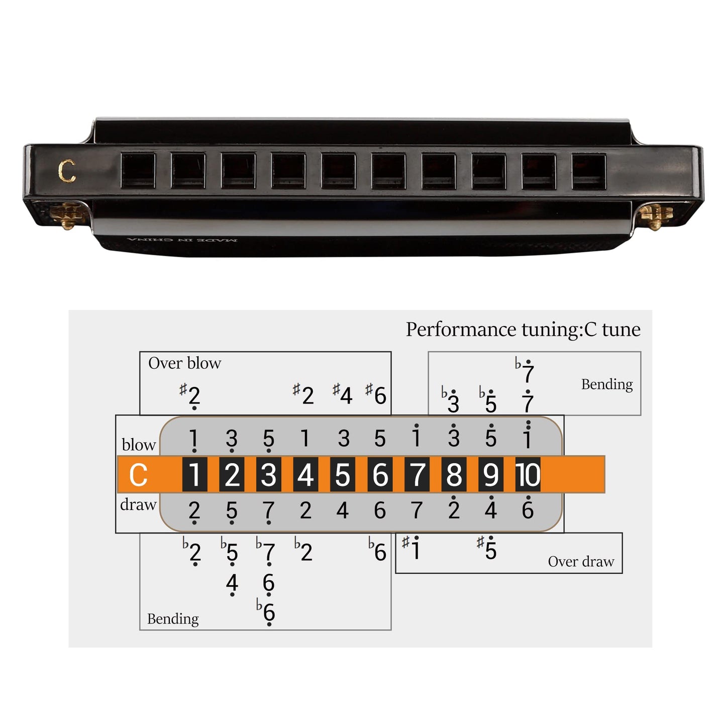 JDR Harmonica C, Blues armonica Key of C 10 Hole 20 Tone with Case Mouth Organ Standard Diatonic for Kids Beginner Adults Professional Player Teacher Parents Students Black New Year Gift 🍁 All In One Marketplace Canada