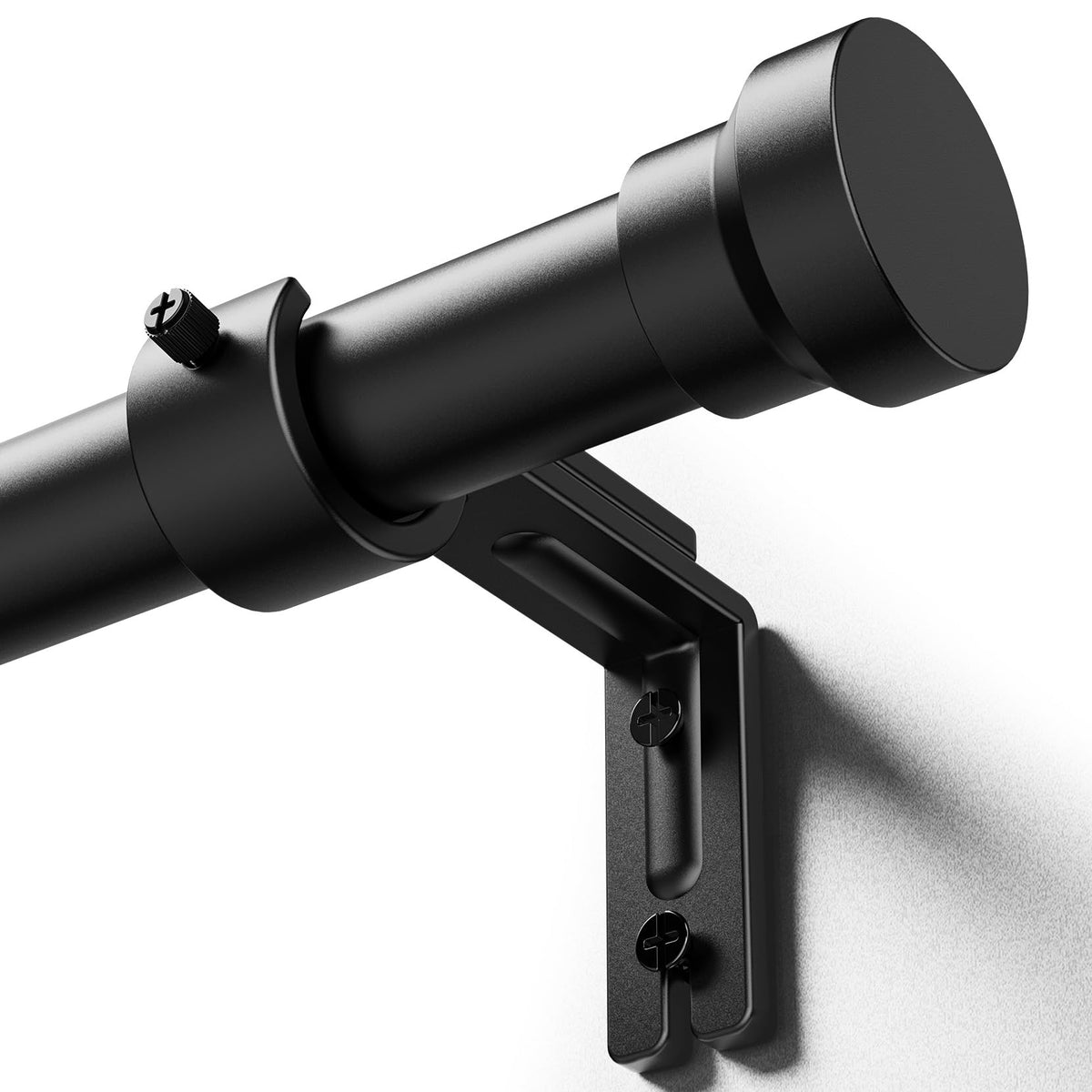 YaFex Curtain Rod 32-84 Inch, Heavy Duty 1 Inch Adjustable Curtain Pole, Black Long Curtains Rods for Window, Modern Design, Easy Installation 🍁 All In One Marketplace Canada