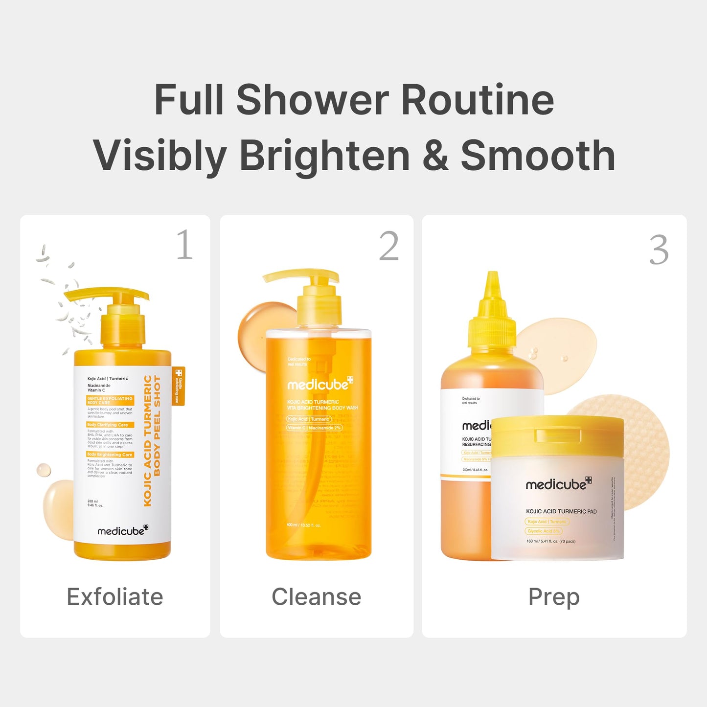 medicube Kojic Acid Turmeric Brightening Body Wash | Gentle Shower Gel for Uneven Skin | Niacinamide, Vitamin C, AHA/BHA | Deep Cleansing, Hydrating Formula | Easy and Effective, 13.52 fl.oz 400ml 🍁 All In One Marketplace Canada