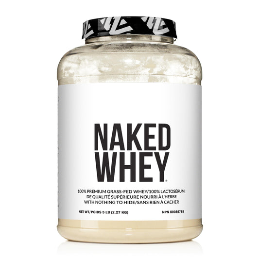 NAKED WHEY 5LB 100% Grass Fed Whey Protein Powder - 1 Undenatured, Bulk, Unflavored - GMO, Soy, and Gluten Free - No Preservatives - Stimulate Muscle Growth - Enhance Recovery - 76 Servings 🍁 All In One Marketplace Canada