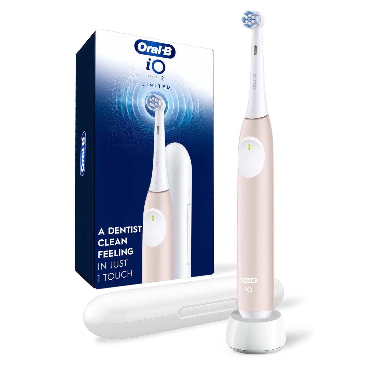 Oral-B iO2 Electric Toothbrush, for an Easy Switch to Electric, Peach, Rechargeable Electric Toothbrushes, iO Series 2 Starter Kit with 1 Power Toothbrush and 2 Brush Heads 🍁 All In One Marketplace Canada