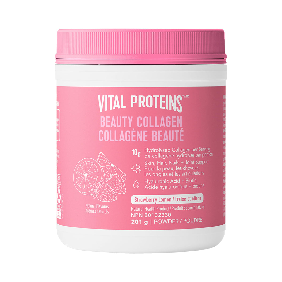 VITAL PROTEINS Beauty Collagen Peptides Strawberry Lemon Powder, Supports Hair, Skin & Nails With Hyaluronic Acid, Biotin & Vitamin C & Helps Form Collagen & Reduce Joint Pain Associated With Osteoarthritis, 201 g 🍁 All In One Marketplace Canada