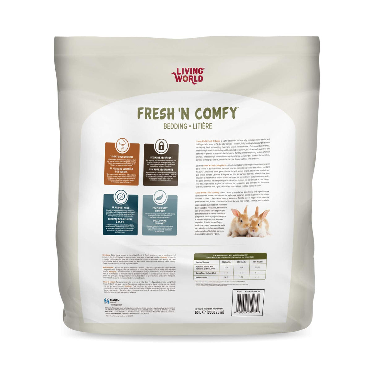 Living World Fresh 'N Comfy Bedding for Small Pets, 50L, Blue, Made from Recycled Newspaper, 99% Dust-Free 🍁 All In One Marketplace Canada