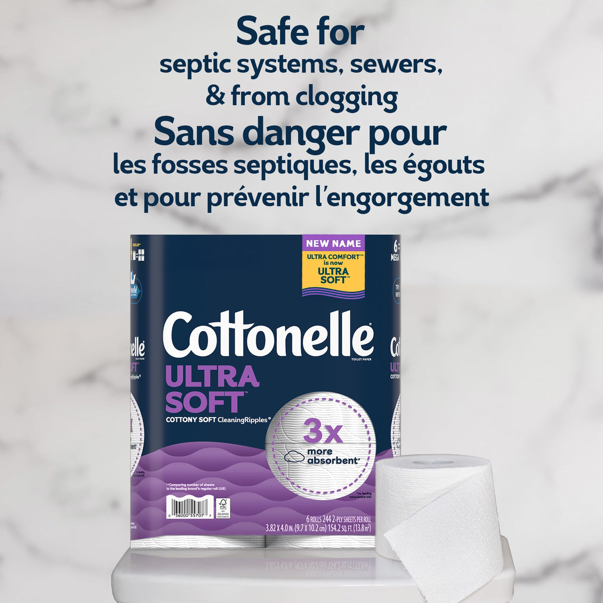 Cottonelle Toilet Paper, 36 Mega Rolls = 144 Regular Rolls (2 Packs of 18), Ultra Soft (Formerly Ultra Comfort), Soft Bathroom Tissue, 244 Sheets per Roll, Packaging May Vary 🍁 All In One Marketplace Canada