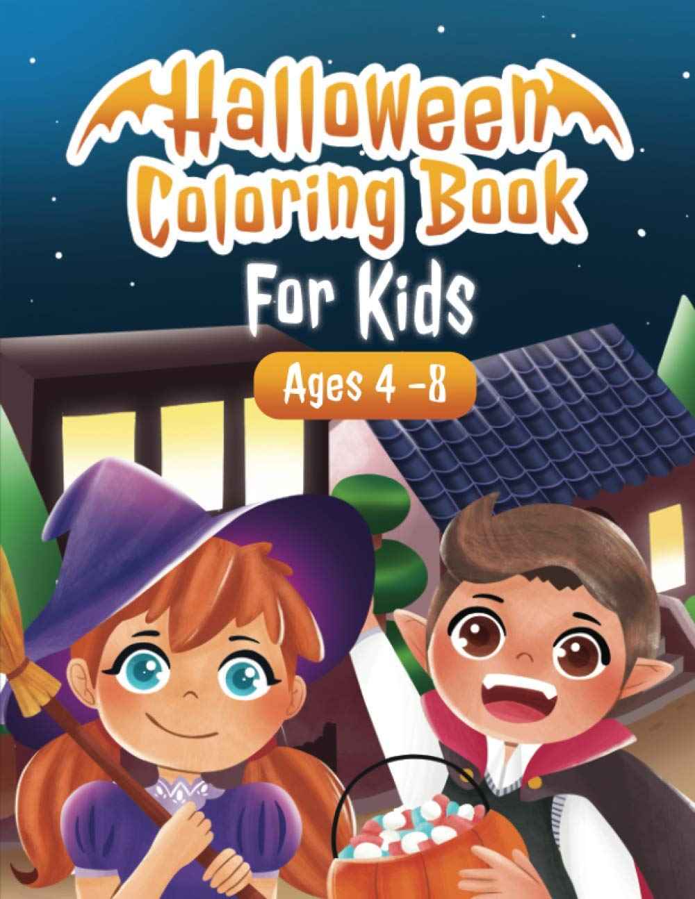 Halloween coloring book for kids ages 4-8: Halloween Designs Including Pumpkins, Houses, Witches, Ghosts, Cats, and More!