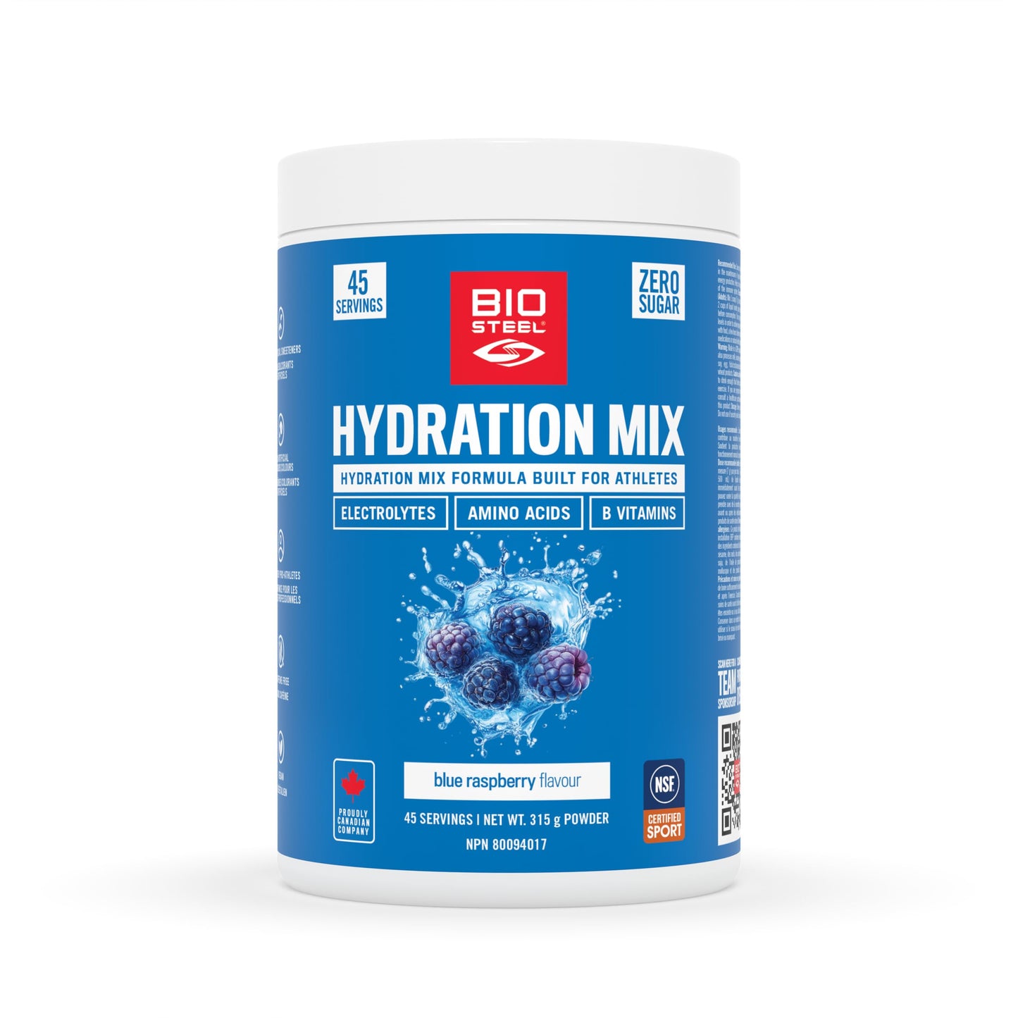BioSteel Electrolyte Hydration Mix, Blue Raspberry, 45 Servings 🍁 All In One Marketplace Canada