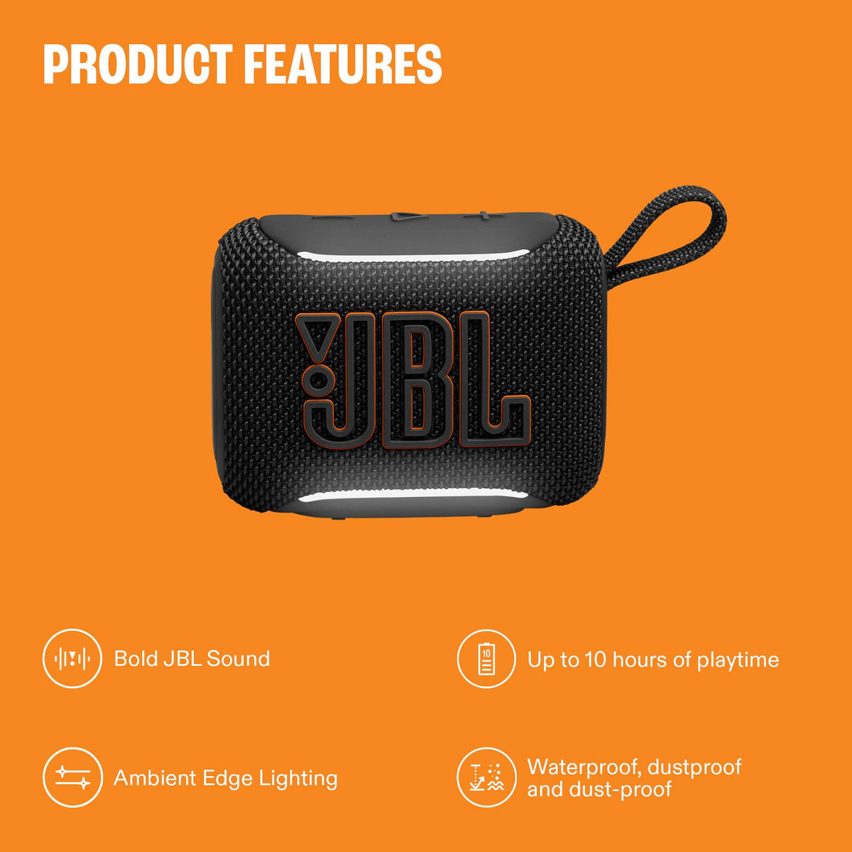 JBL Go 5 - Ultra-Portable Waterproof & Drop-Proof Speaker with JBL Legendary Sound & Ambient Edge Lighting, AirTouch Instant Stereo Pairing or Link Multiple Compatible Speakers via Auracast™ (Squad) 🍁 All In One Marketplace Canada