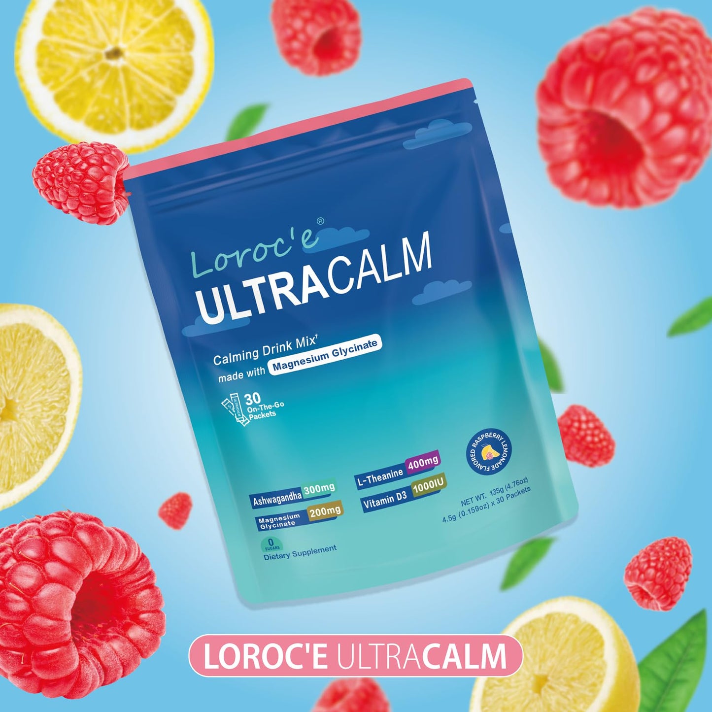 UltraCalm Super Drink Packets, Raspberry Lemon Flavor, Sugar-Free (30 Servings) 🍁 All In One Marketplace Canada