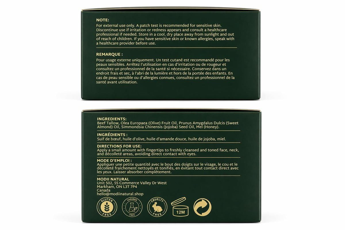 Whipped Beef Tallow Moisturizer - 100% Grass-Fed Tallow Face Balm with Honey, Jojoba Oil, Olive Oil & Sweet Almond Oil - Unscented - 120ml/4oz 🍁 All In One Marketplace Canada