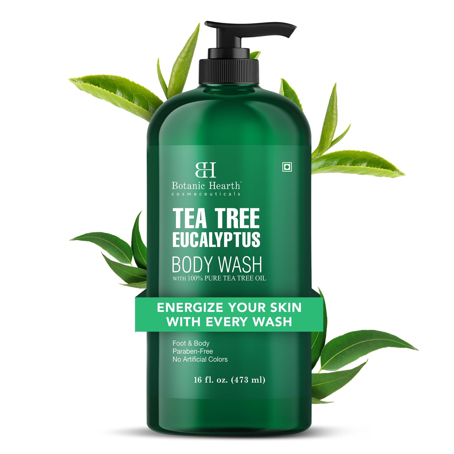 Botanic Hearth Eucalyptus Tea Tree Body Wash | Shower Gel - 16 fl oz | for Men and Women | Antifungal, Moisturizing & Soothing Formula with Natural Oils 🍁 All In One Marketplace Canada