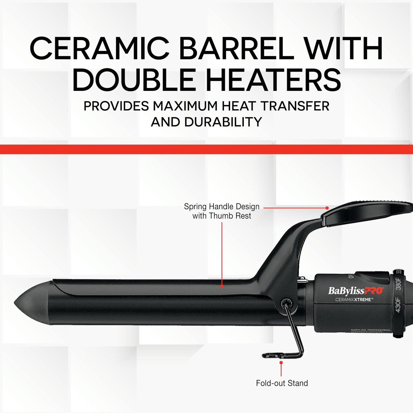 BaBylissPRO Ceramix Xtreme Dual Voltage Ceramic Curling Iron with Far Infrared Heat up to 430°F and Negative Ions, Spring Handle 🍁 All In One Marketplace Canada