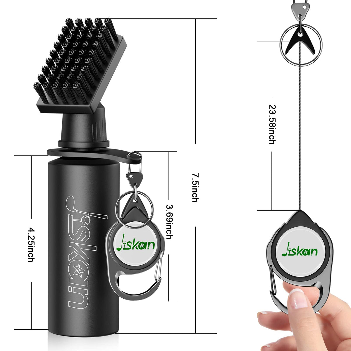Jiskan Pro Golf Club Brush Cleaner with Retainer Clip and Squeeze Water Bottle 7.5 Inches Holds 4 Ounces of Water, Essentials Golf Accessories for Men Best Gifts for Men 🍁 All In One Marketplace Canada